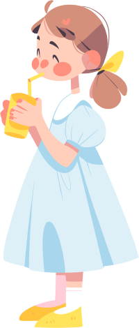 小女孩魅力迷人的简约插画设计素材