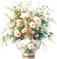 花束装饰花瓶插画