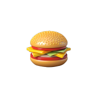 3D迷你汉堡可爱logo设计