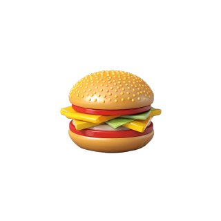 3D迷你汉堡可爱logo设计