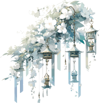 风铃花卉的水彩画作品