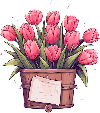 粉色郁金香花朵插图