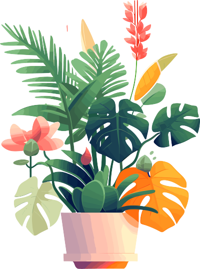植物收藏风格花盆