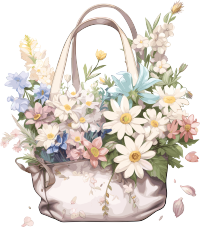 丝花袋子手绘插画元素