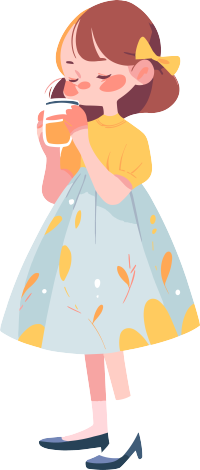 小女孩可爱的插画图