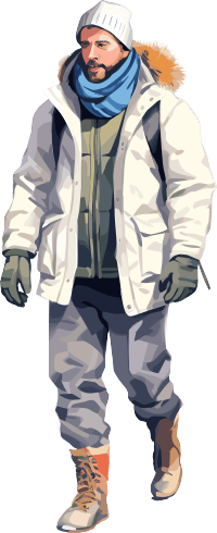 冬季服装保暖2D图形插图