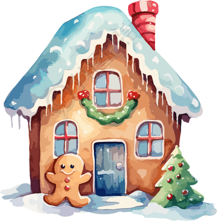 圣诞插图薄荷饼干与冬青元素