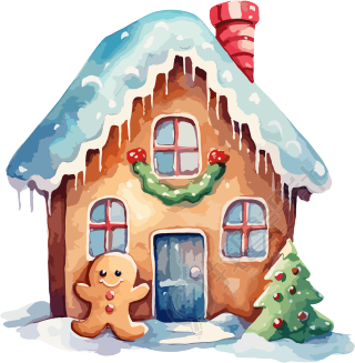 圣诞插图薄荷饼干与冬青元素