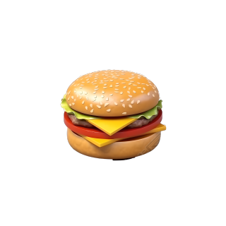 超可爱慢烤汉堡3D徽标