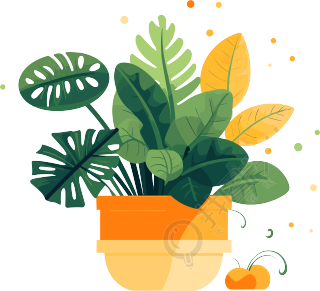 植物收藏风格的平面插图