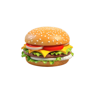 超可爱汉堡3D标志