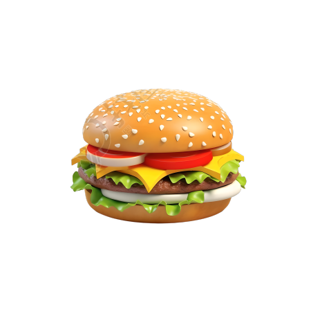 超可爱汉堡3D标志