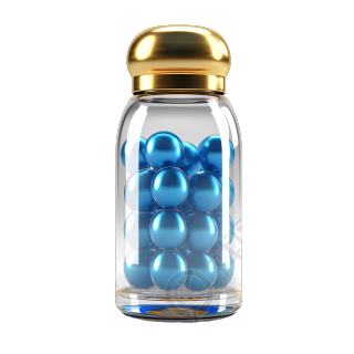透明高清PNG素材蓝色胶囊瓶图标