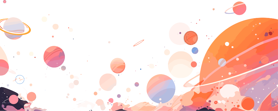 星空行星平面矢量插画