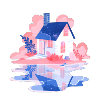 水彩浪漫插画设计