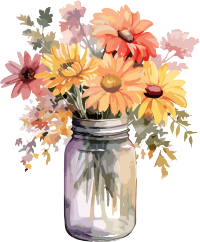 秋天水彩花卉插画