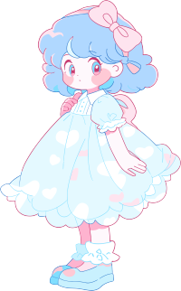 小女孩呆萌插画