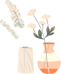 花朵主题的简约线条插画素材