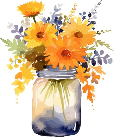 玻璃瓶花卉透明背景素材