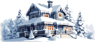 冬季小屋插画设计