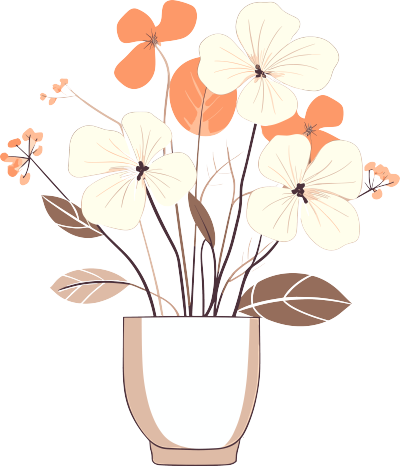 花朵主题的简约插画设计素材