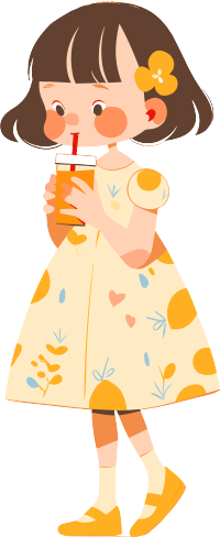 小女孩迷人的简约风格插画