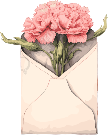 粉色康乃馨花束插画