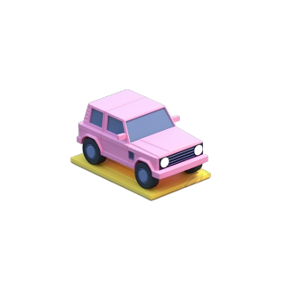 可爱迷你玩具风汽车3D图标