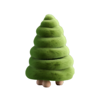 可爱的毛毡圣诞树PNG图形素材