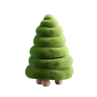可爱的毛毡圣诞树PNG图形素材
