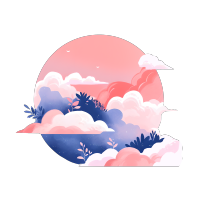 极简风水彩浪漫插画
