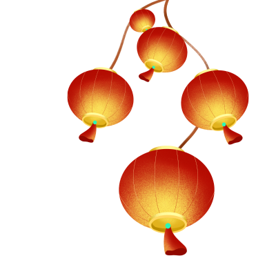 喜迎元旦大红灯笼商用素材