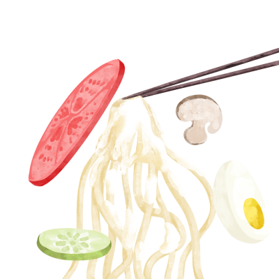 营养食谱美味面条手绘插画