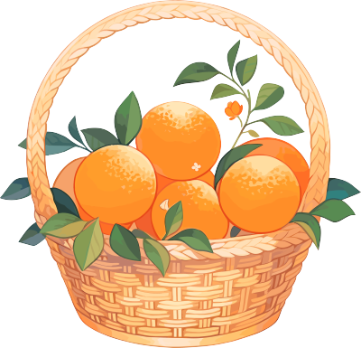 篮子里的橙子商业设计元素