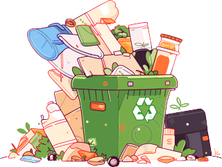 垃圾分类环保主题插画