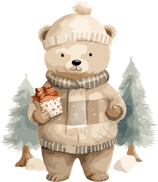 可爱圣诞熊高清图形素材