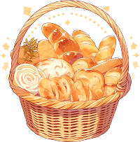 篮子里的面包可商用插画素材