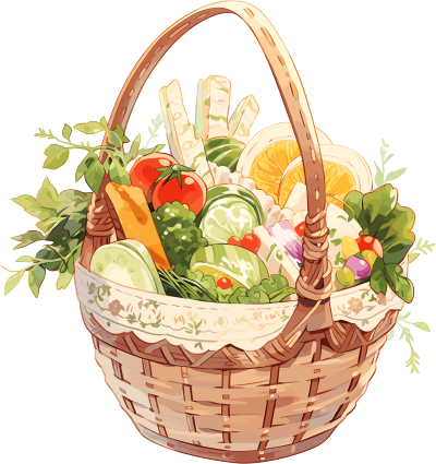 篮子里的蔬菜商业设计插画