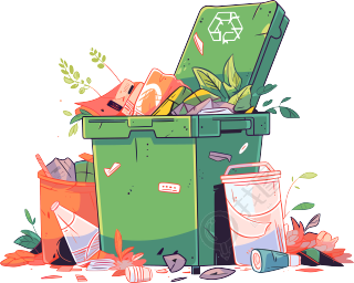 环保垃圾分类插画设计元素