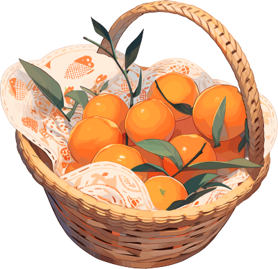 篮子里的橙子元素