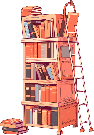 书本和梯子商业设计元素