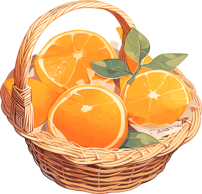 篮子里的橙子图形素材