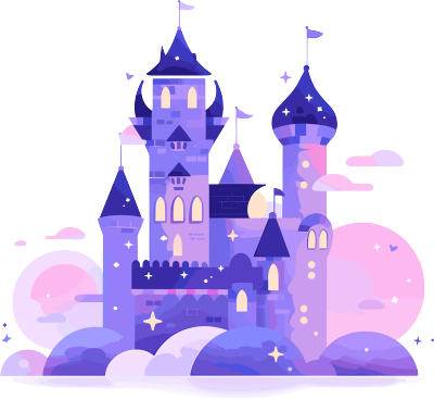 月球城堡商业插画设计元素