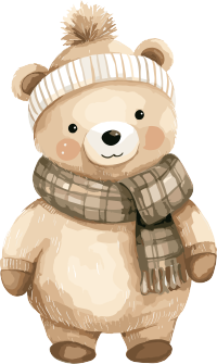 可爱圣诞熊商业可用插画