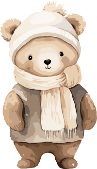 圣诞可爱熊透明背景插画