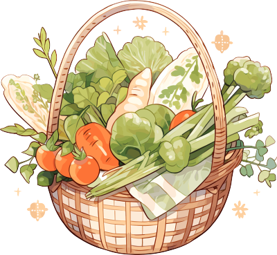 篮子里的蔬菜透明背景素材