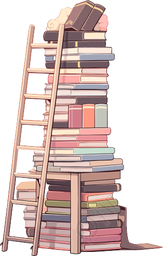 书本和梯子创意设计素材