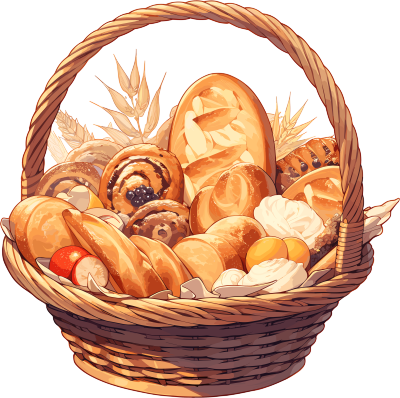 篮子里的面包高清图形素材