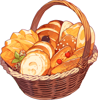 篮子里的面包PNG图形素材