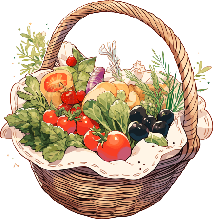 篮子里的蔬菜健康食物素材